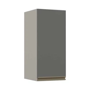 Módulo Armário Aéreo 68x30 1 Porta 100% MDF Cozinha Modulada Gold Robel Fendi/Cinza