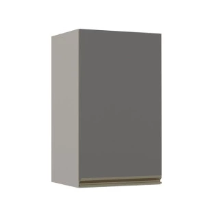 Módulo Armário Aéreo 68x40 1 Porta 100% MDF Cozinha Modulada Gold Robel Fendi/Cinza