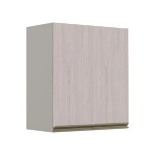 Módulo Armário Aéreo 68x60 2 Portas 100% MDF Cozinha Modulada Gold Robel Fendi/Aspen