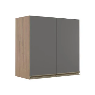 Módulo Armário Aéreo 68x70 2 Portas 100% MDF Cozinha Modulada Gold Robel Hanover/Cinza