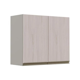 Módulo Armário Aéreo 68x80 2 Portas 100% MDF Cozinha Modulada Gold Robel Fendi/Aspen