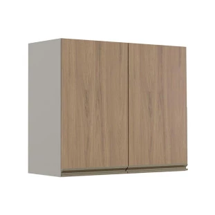 Módulo Armário Aéreo 68x80 2 Portas 100% MDF Cozinha Modulada Gold Robel Fendi/Hanover