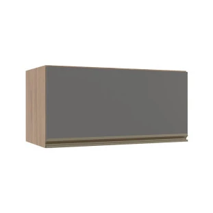 Módulo Armário Aéreo 70cm Porta Basculante 100% MDF Cozinha Modulada Gold Robel Hanover/Cinza