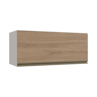 Módulo Armário Aéreo 80cm Porta Basculante 100% MDF Cozinha Modulada Gold Robel Fendi/Hanover