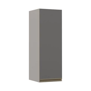 Módulo Armário Aéreo 88x30 1 Porta 100% MDF Cozinha Modulada Gold Robel Fendi/Cinza