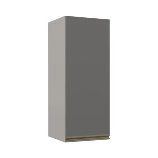 Módulo Armário Aéreo 88x35 1 Porta 100% MDF Cozinha Modulada Gold Robel Fendi/Cinza