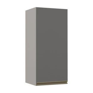Módulo Armário Aéreo 88x40 1 Porta 100% MDF Cozinha Modulada Gold Robel Fendi/Cinza