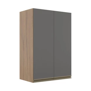 Módulo Armário Aéreo 88x60 2 Portas 100% MDF Cozinha Modulada Gold Robel Hanover/Cinza
