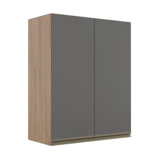 Módulo Armário Aéreo 88x70 2 Portas 100% MDF Cozinha Modulada Gold Robel Hanover/Cinza