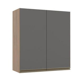 Módulo Armário Aéreo 88x80 2 Portas 100% MDF Cozinha Modulada Gold Robel Hanover/Cinza