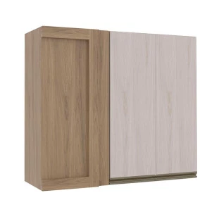 Módulo Armário Aéreo 88x100 Canto Reto Direito 100% MDF Cozinha Modulada Gold Robel Hanover/Aspen