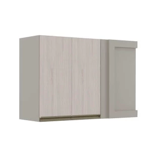 Módulo Armário Aéreo 68x100 Canto Reto Esquerdo 100% MDF Cozinha Modulada Gold Robel Fendi/Aspen