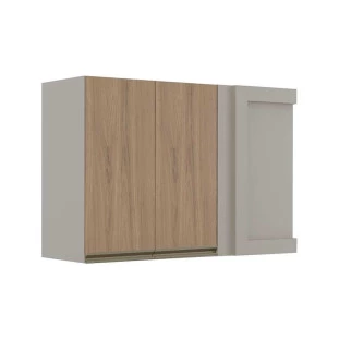 Módulo Armário Aéreo 68x100 Canto Reto Esquerdo 100% MDF Cozinha Modulada Gold Robel Fendi/Hanover
