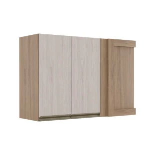Módulo Armário Aéreo 68x100 Canto Reto Esquerdo 100% MDF Cozinha Modulada Gold Robel Hanover/Aspen