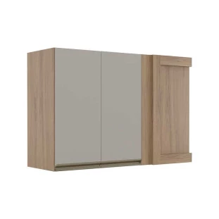 Módulo Armário Aéreo 68x100 Canto Reto Esquerdo 100% MDF Cozinha Modulada Gold Robel Hanover/Fendi