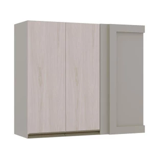 Módulo Armário Aéreo 88x100 Canto Reto Esquerdo 100% MDF Cozinha Modulada Gold Robel Fendi/Aspen