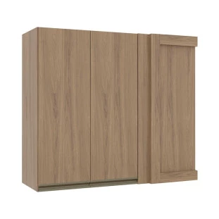 Módulo Armário Aéreo 88x100 Canto Reto Esquerdo 100% MDF Cozinha Modulada Gold Robel Hanover/Hanover