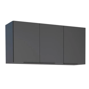 Armário Aéreo de Cozinha Madeira 120 Cisne 3 Portas Cozimax Preto