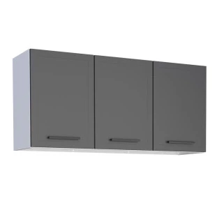 Armário Aéreo de Cozinha Aço 3 Portas Juno/Apolo 120 Cozimax Preto