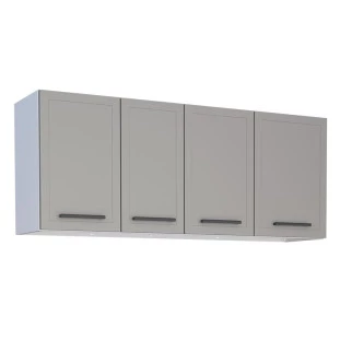 Armário Aéreo de Cozinha Aço 4 Portas Juno/Apolo 140 Cozimax Cinza Argila