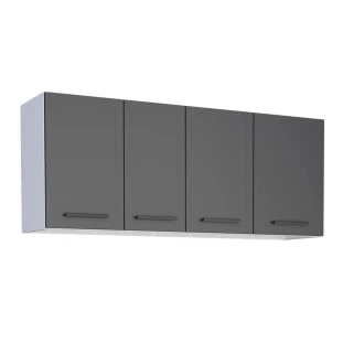 Armário Aéreo de Cozinha Aço 4 Portas Juno/Apolo 140 Cozimax Preto