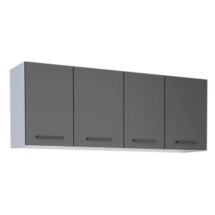 Armário Aéreo de Cozinha Aço 4 Portas Juno/Apolo 150 Cozimax Preto