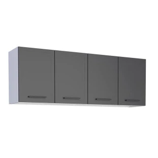 Armário Aéreo de Cozinha Aço 4 Portas Juno/Apolo 160 Cozimax Preto
