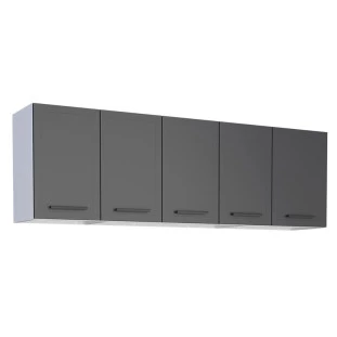 Armário Aéreo de Cozinha Aço 5 Portas Juno/Apolo 180 Cozimax Preto