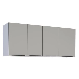 Armário Aéreo de Cozinha Aço 4 Portas Júpiter 140 Cozimax Cinza Argila