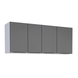 Armário Aéreo de Cozinha Aço 4 Portas Júpiter 140 Cozimax Preto