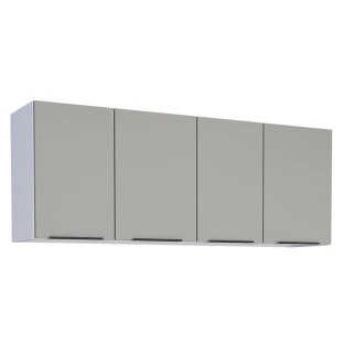Armário Aéreo de Cozinha Aço 4 Portas Júpiter 150 Cozimax Cinza Argila