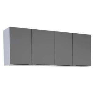 Armário Aéreo de Cozinha Aço 4 Portas Júpiter 150 Cozimax Preto