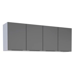 Armário Aéreo de Cozinha Aço 4 Portas Júpiter 160 Cozimax Preto