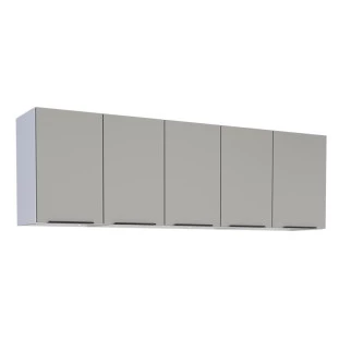 Armário Aéreo de Cozinha Aço 5 Portas Júpiter 180 Cozimax Cinza Argila