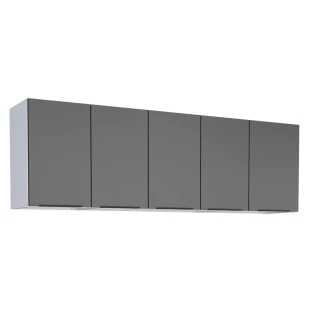 Armário Aéreo de Cozinha Aço 5 Portas Júpiter 180 Cozimax Preto