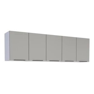 Armário Aéreo de Cozinha Aço 5 Portas Júpiter 200 Cozimax Cinza Argila
