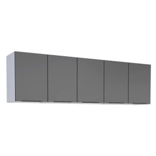 Armário Aéreo de Cozinha Aço 5 Portas Júpiter 200 Cozimax Preto