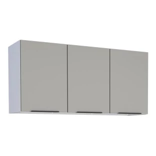 Armário Aéreo de Cozinha Aço 3 Portas Júpiter 120 Cozimax Cinza Argila