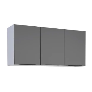 Armário Aéreo de Cozinha Aço 3 Portas Júpiter 120 Cozimax Preto