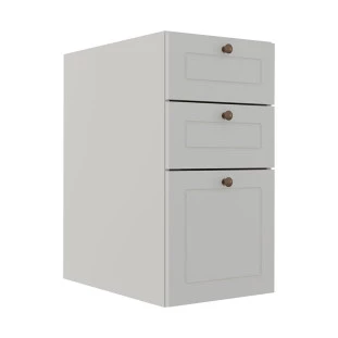 Módulo Balcao 35cm 3 Gavetas 100% MDF Cozinha Modulada Provence Robel Branco/Branco Matte
