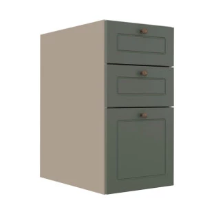 Módulo Balcao 35cm 3 Gavetas 100% MDF Cozinha Modulada Provence Robel Fendi/Salvia Matte