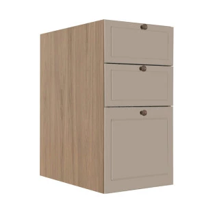 Módulo Balcao 35cm 3 Gavetas 100% MDF Cozinha Modulada Provence Robel Hanover/Fendi Matte