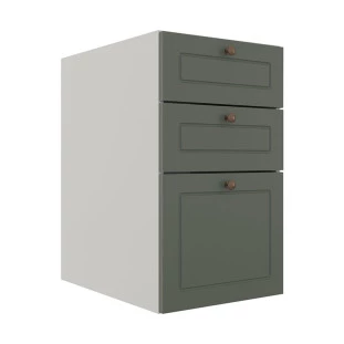 Módulo Balcao 40cm 3 Gavetas 100% MDF Cozinha Modulada Provence Robel Branco/Salvia Matte