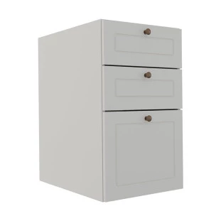 Módulo Balcao 40cm 3 Gavetas 100% MDF Cozinha Modulada Provence Robel Branco/Branco Matte