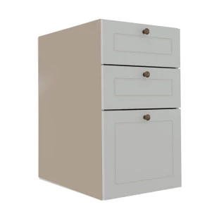 Módulo Balcao 40cm 3 Gavetas 100% MDF Cozinha Modulada Provence Robel Fendi/Branco Matte