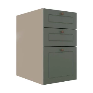 Módulo Balcao 40cm 3 Gavetas 100% MDF Cozinha Modulada Provence Robel Fendi/Salvia Matte