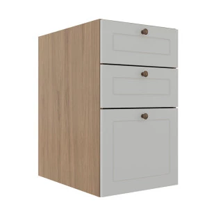 Módulo Balcao 40cm 3 Gavetas 100% MDF Cozinha Modulada Provence Robel Hanover/Branco Matte