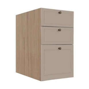 Módulo Balcao 40cm 3 Gavetas 100% MDF Cozinha Modulada Provence Robel Hanover/Fendi Matte