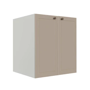 Módulo Balcao 60cm 2 Portas 100% MDF Cozinha Modulada Provence Robel Branco/Fendi Matte