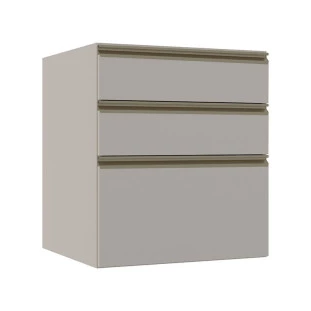 Módulo Balcão 60cm 3 Gavetas 100% MDF Cozinha Modulada Gold Robel Fendi/Fendi